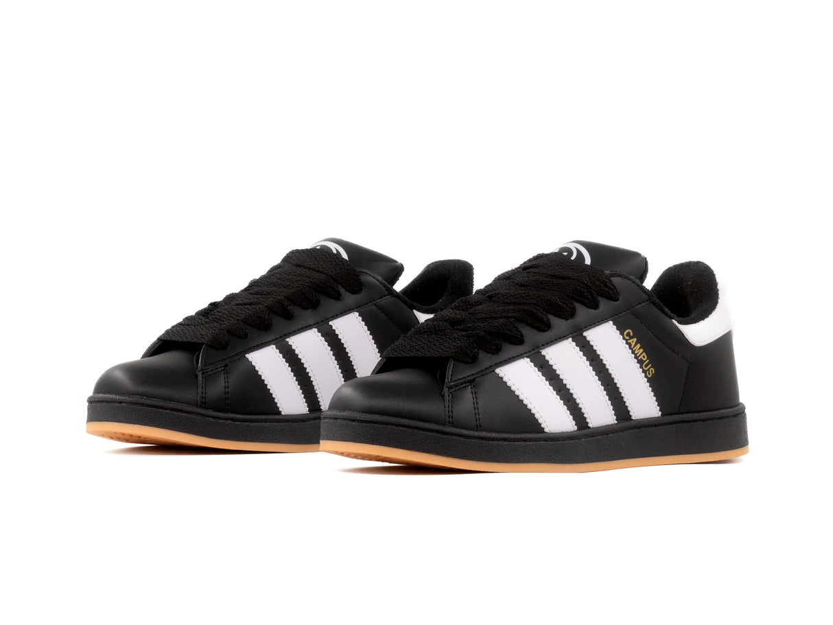 Paq 6 Pares Tenis Campus Negro Blanco Suela Negra 22/25.5