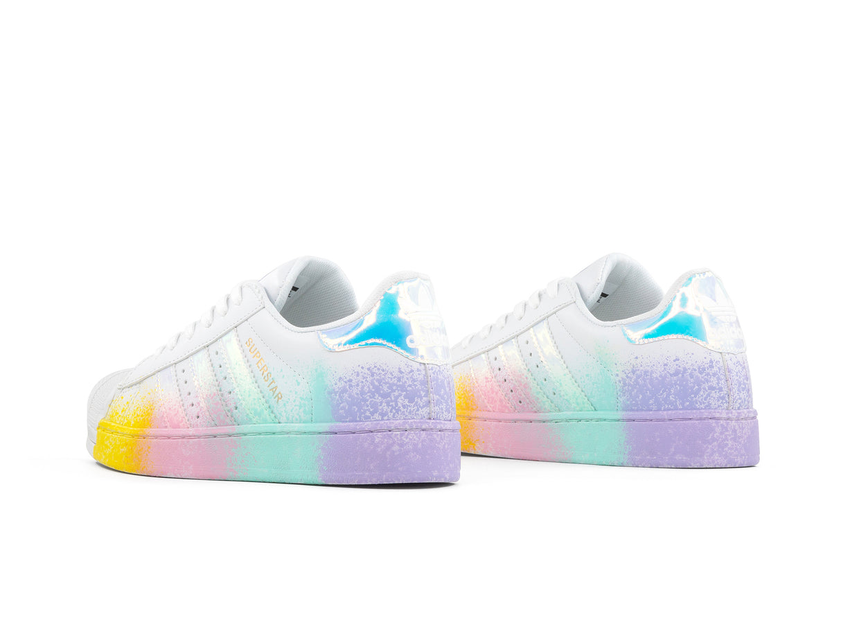Tenis Superstar Blanco Lila Jaspeado