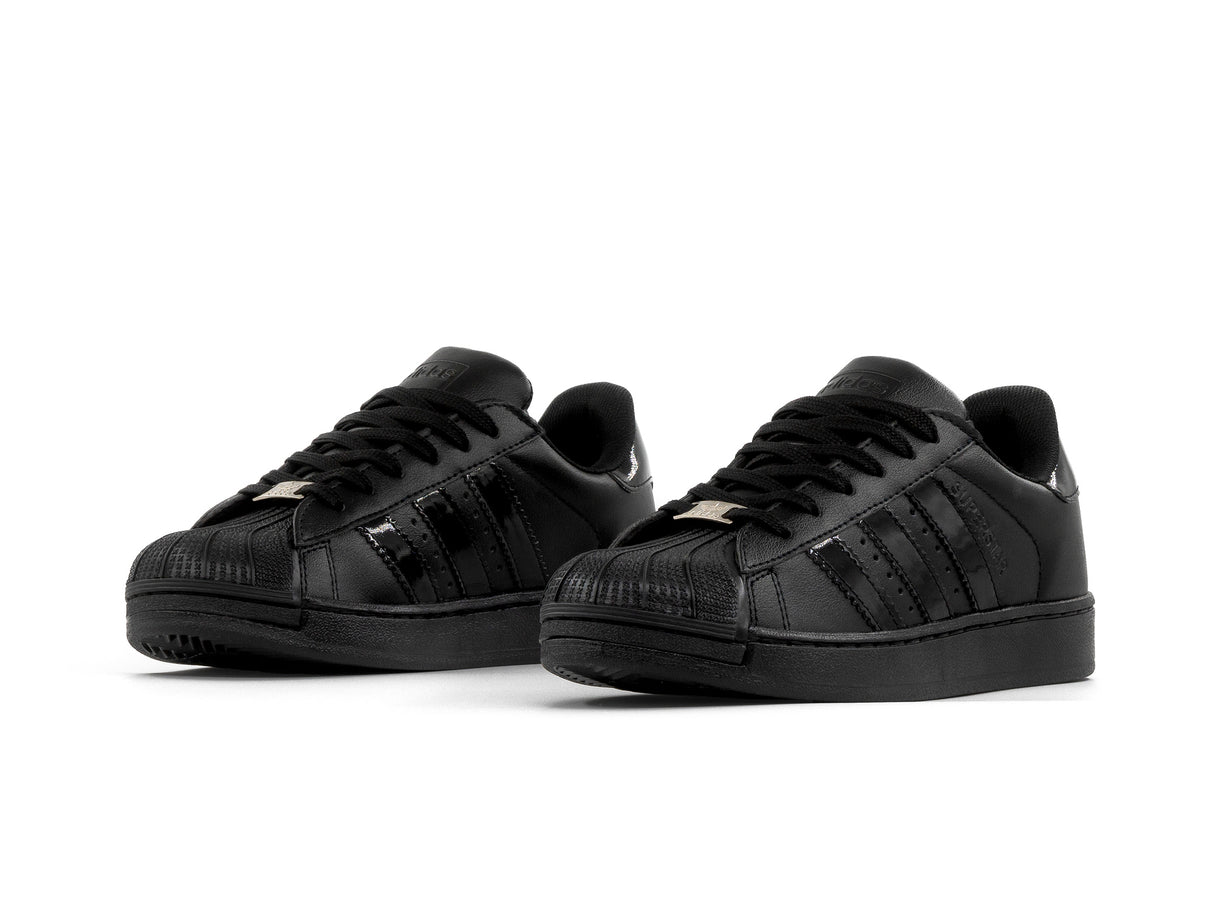 Paq 6 Pares Tenis Concha Negro Charol 26/29.5