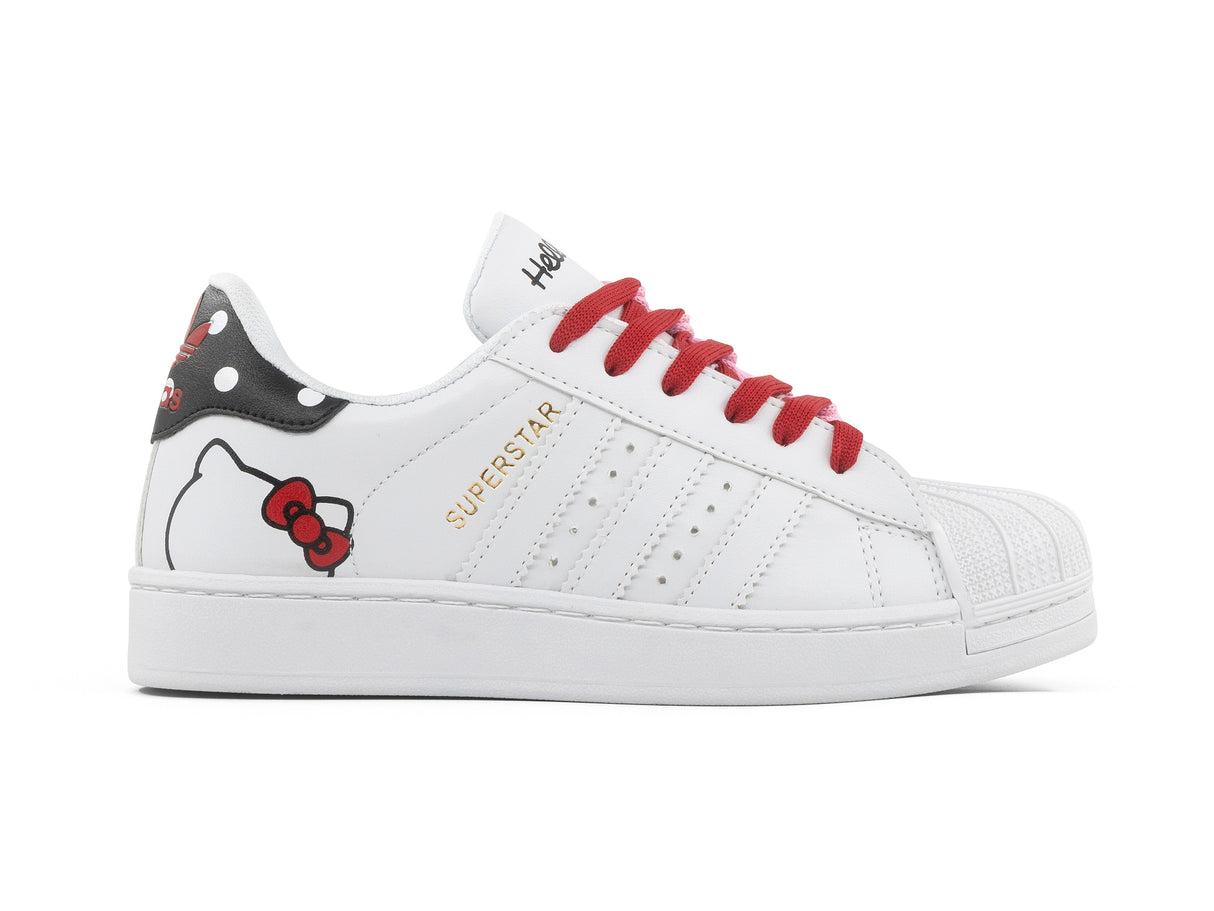 Paq 6 Pares Tenis Concha Blanco Hello Kitty 23/26.5