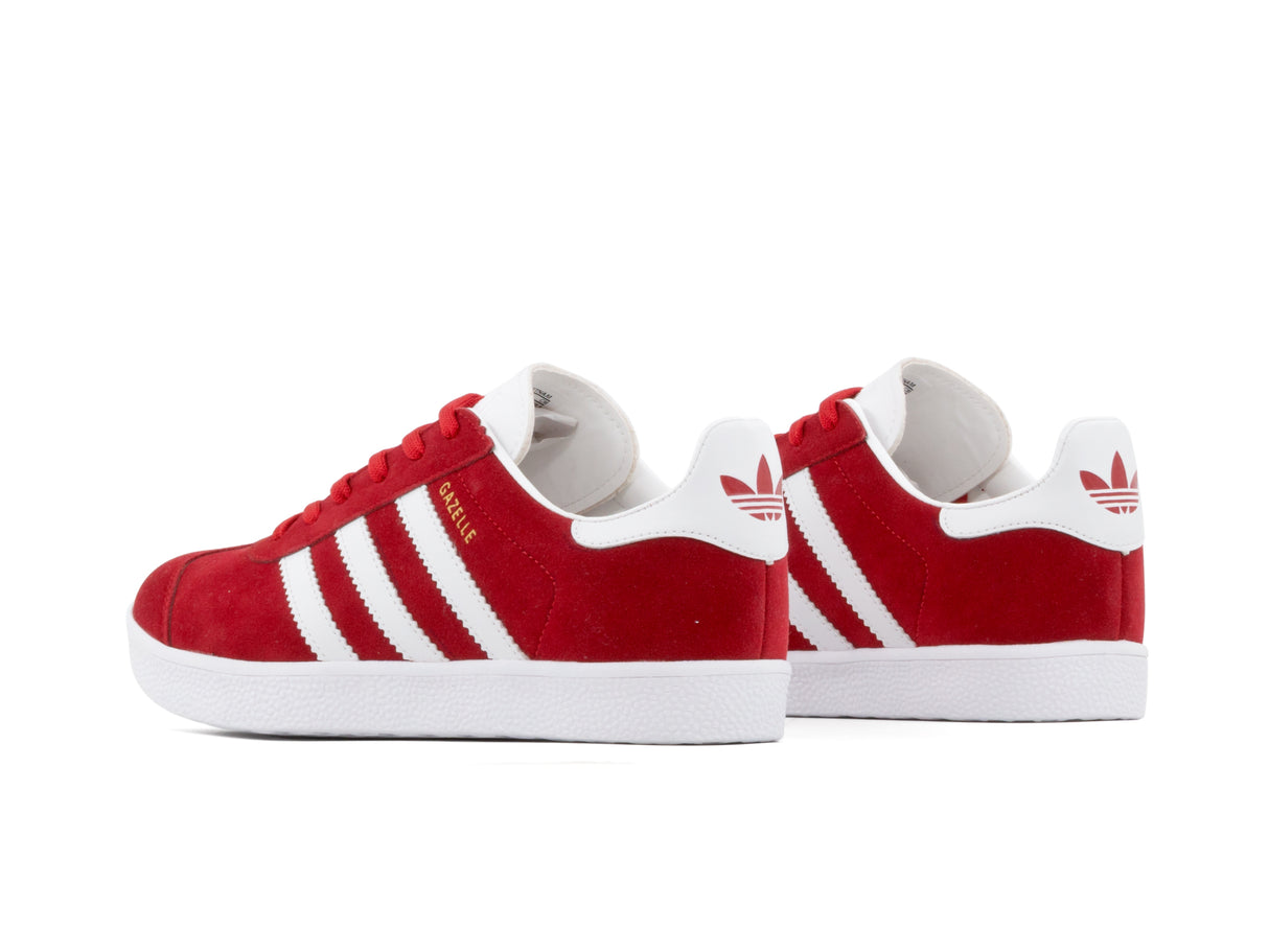 Tenis Gazelle Rojo Blanco Gamuza