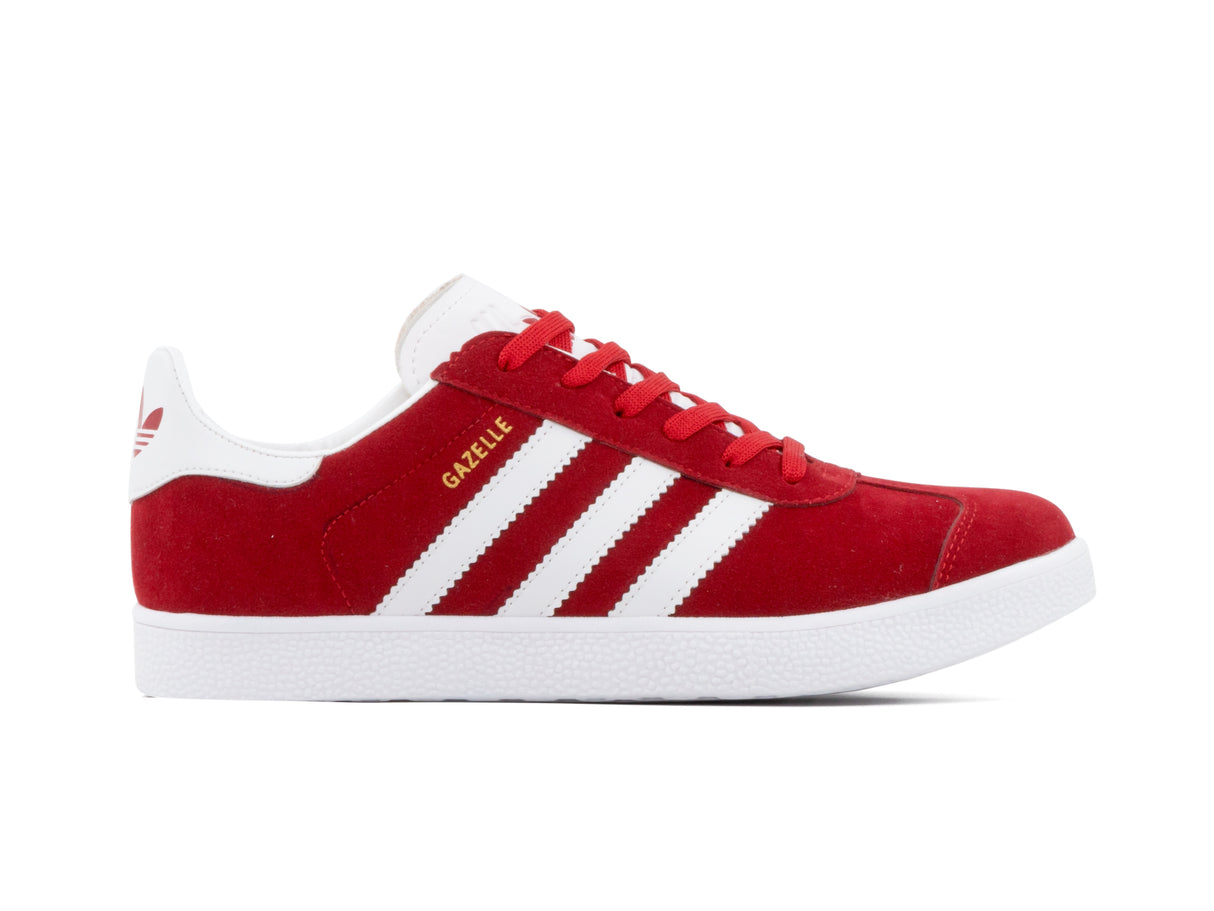 Tenis Gazelle Rojo Blanco Gamuza