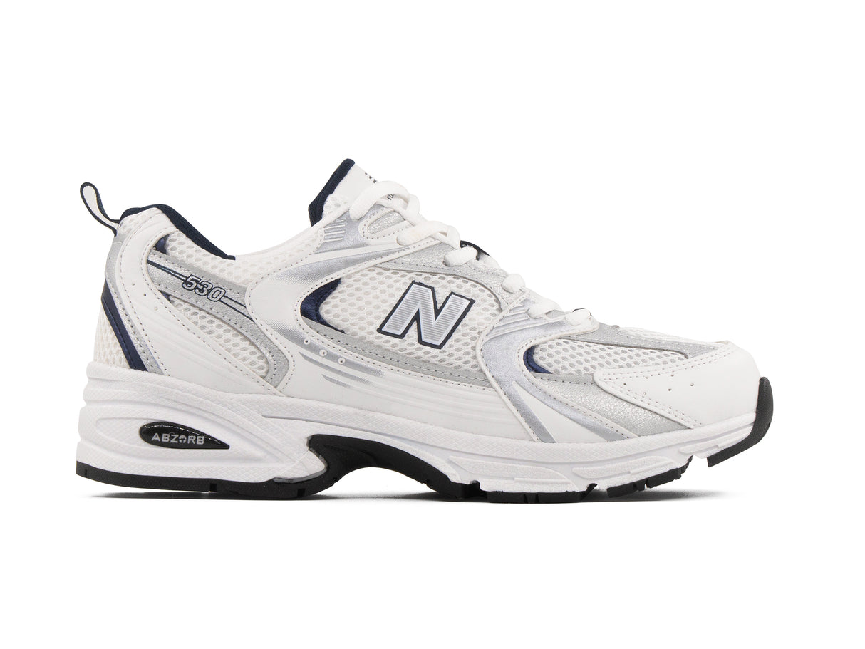 Tenis New Balance 530 Blanco Marino Plata 1.1 Premium