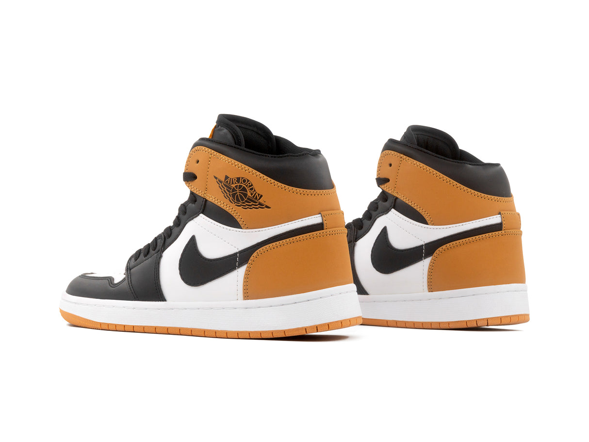 Tenis Retro 1 Blanco Negro Naranja