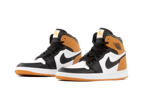Tenis Retro 1 Blanco Negro Naranja