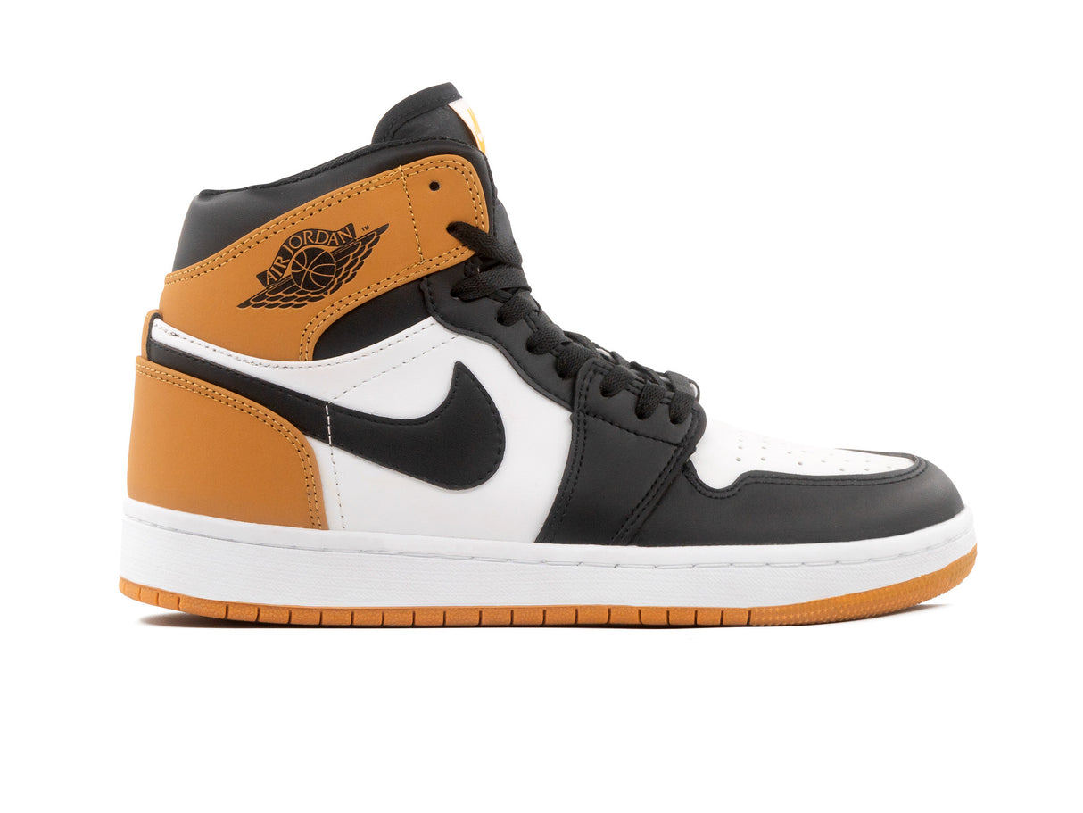 Tenis Retro 1 Blanco Negro Naranja
