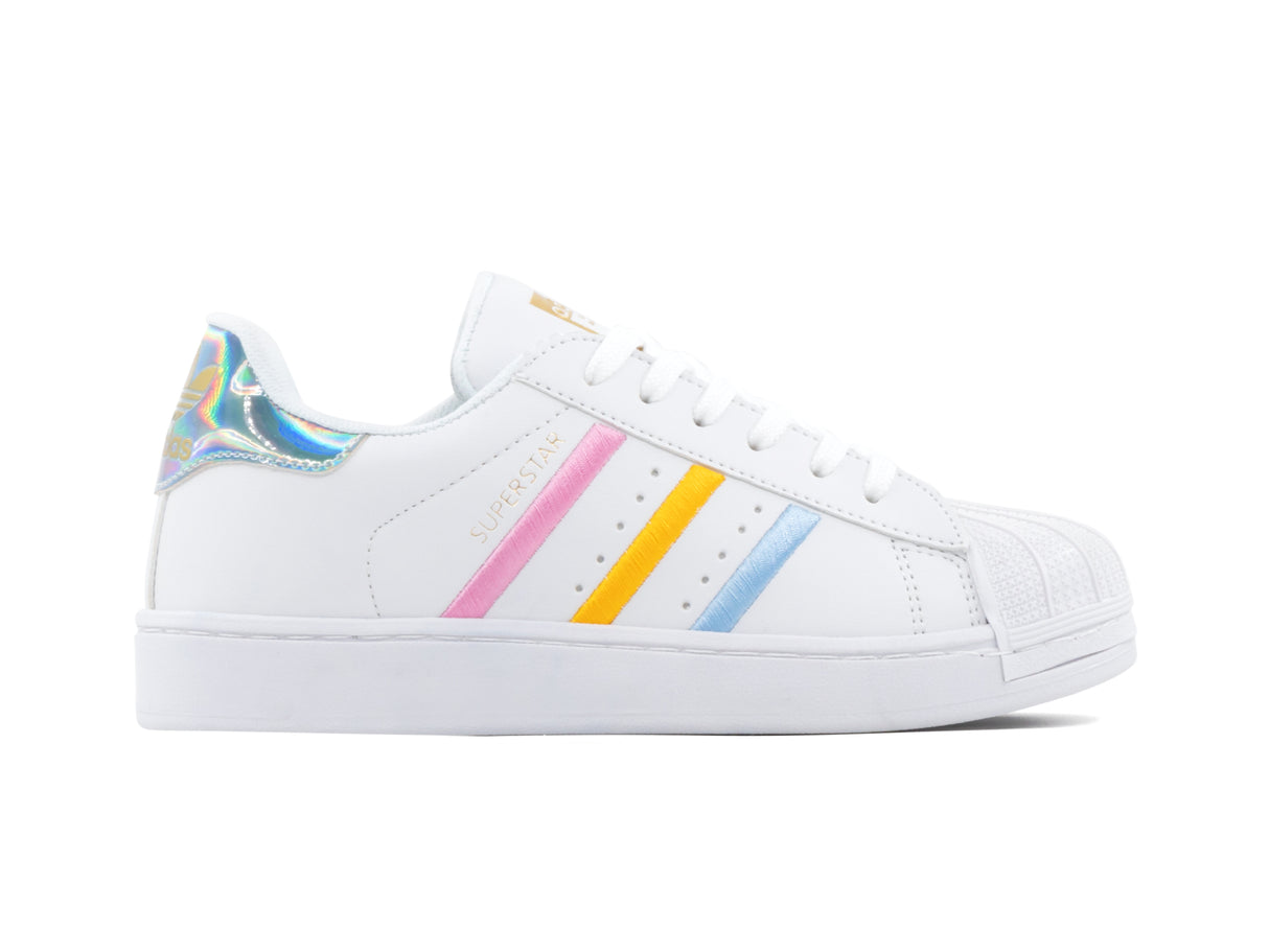 Paq 6 Pares Tenis Superstar Blanco Glass 22/25.5