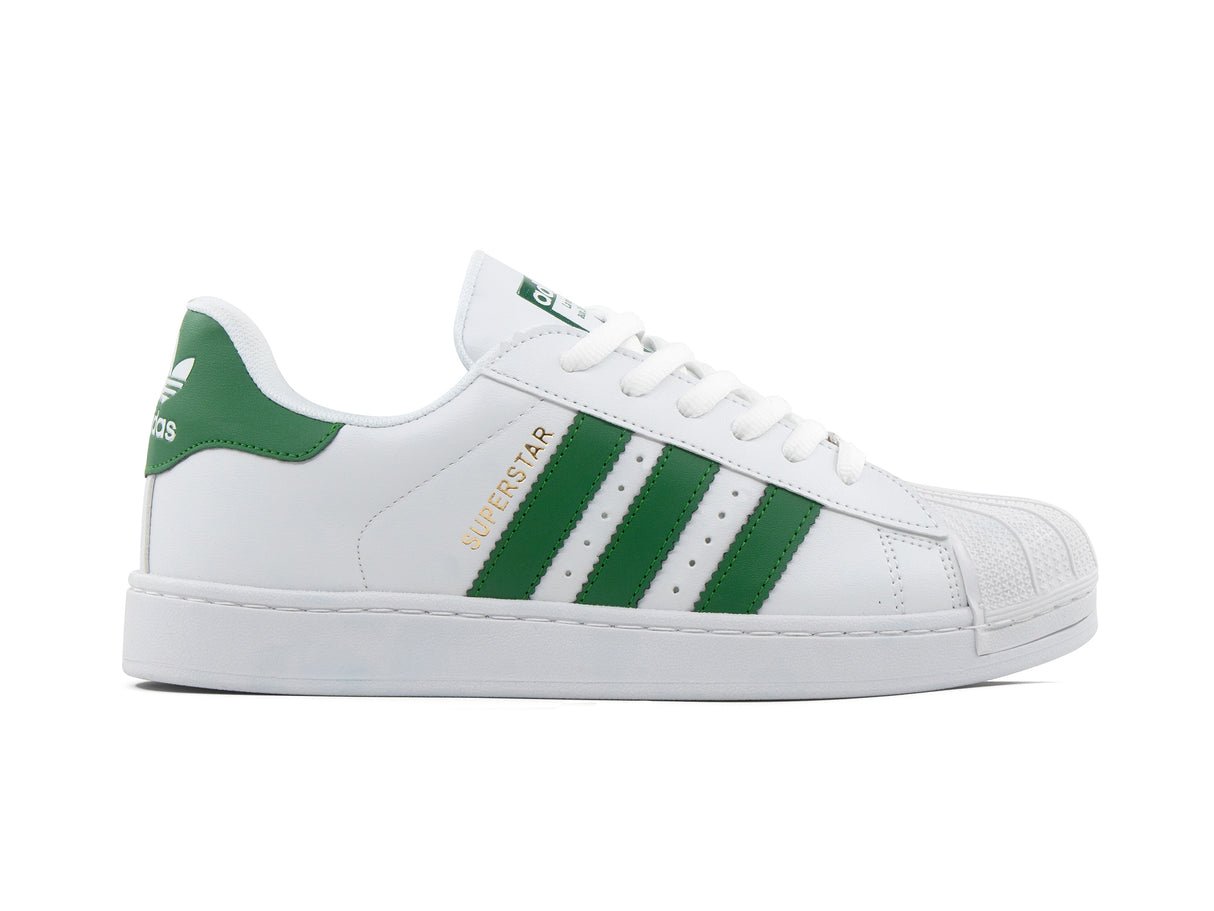 Paq 6 Pares Tenis Superstar Blanco Verde 25/28.5