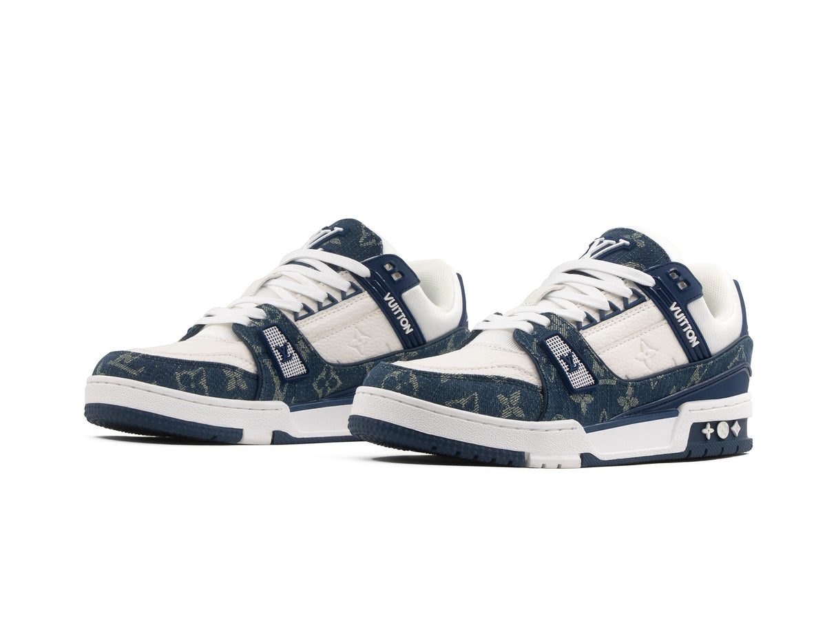 Tenis LV Trainer Blanco Azul Importado