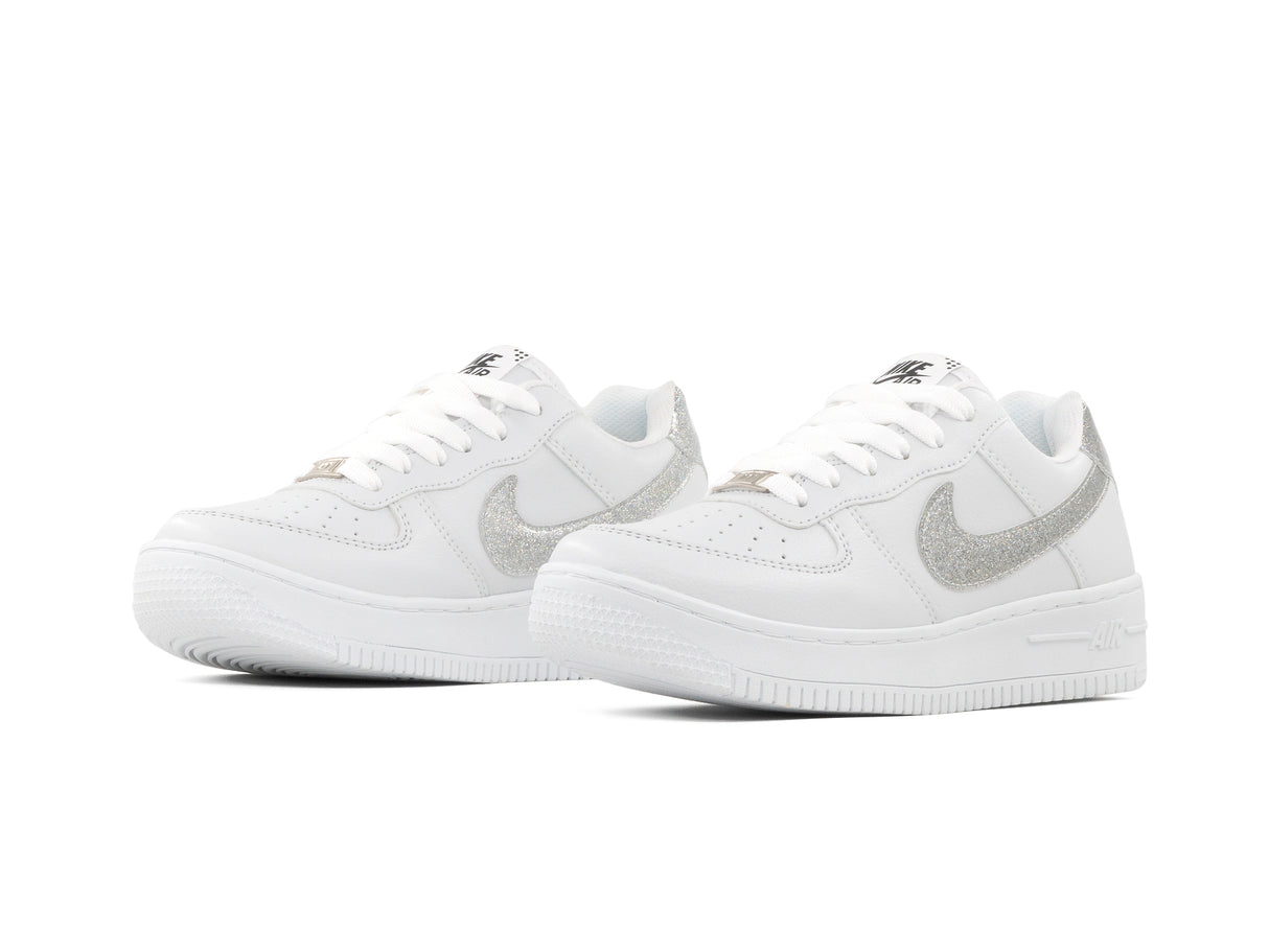 Paq 6 Pares Tenis 270 Blanco Plata Glitter 22/25.5