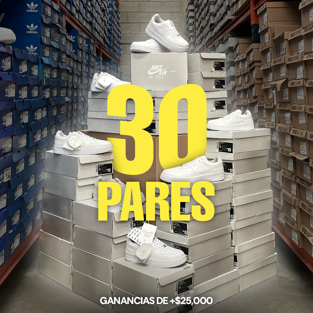 Paca 30 pares Air Force 1 Blanco Total 1.1 Premium