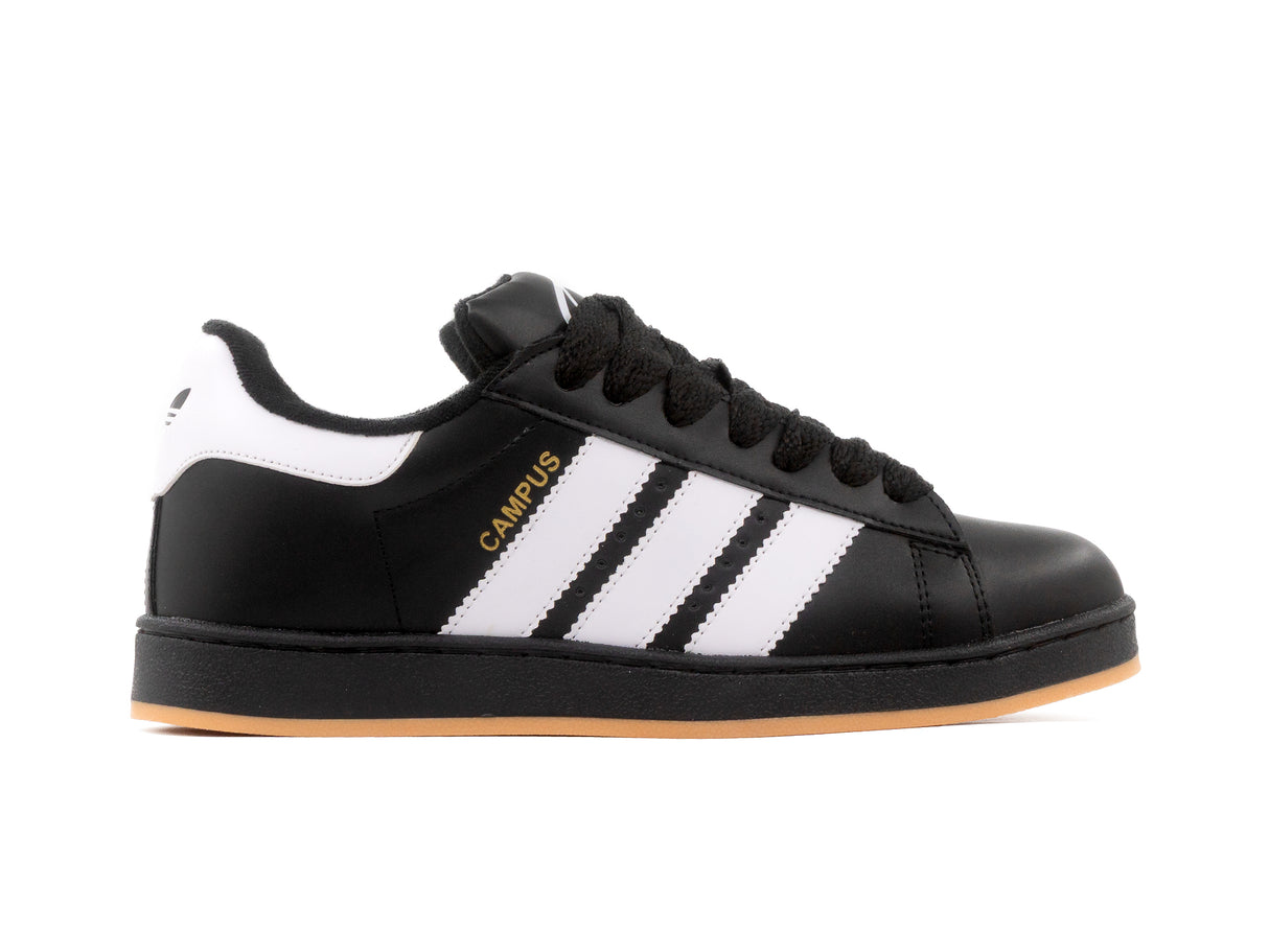 Paq 6 Pares Tenis Campus Negro Blanco Suela Negra 22/25.5