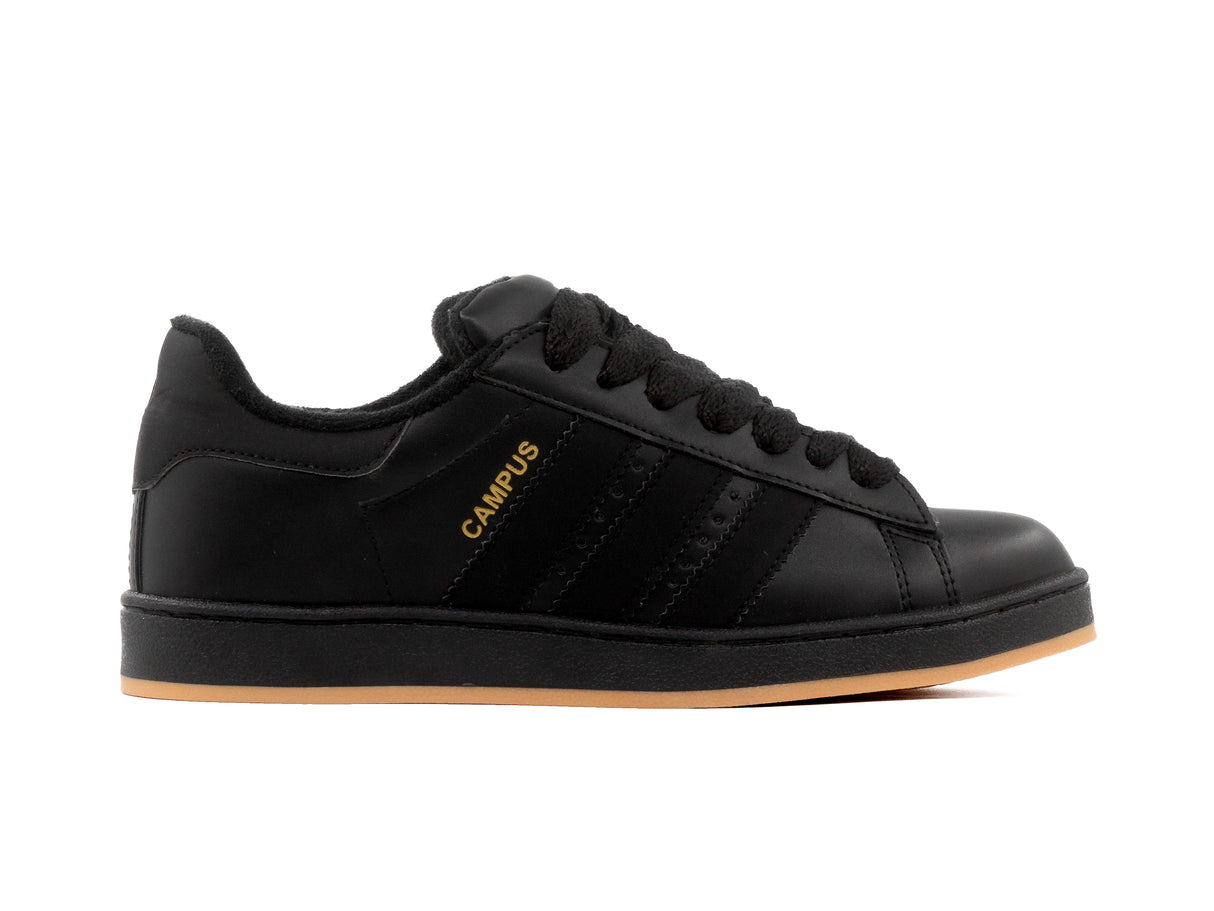 Tenis Campus Negro Total Suela Ambar