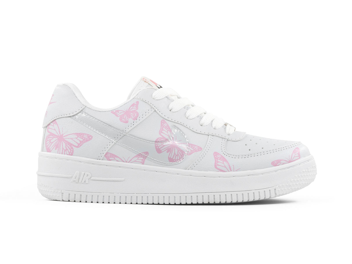 Tenis Mariposa Blanco Rosa