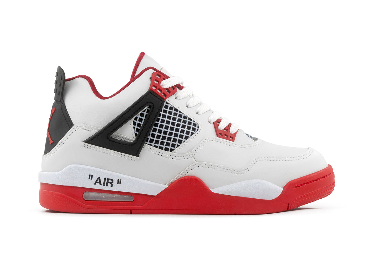 Paq 6 Pares Tenis Retro 4 Blanco Rojo 25/28.5