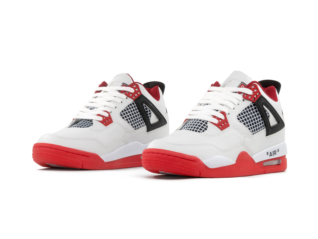 Paq 6 Pares Tenis Retro 4 Blanco Rojo 25/28.5