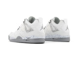 Tenis Retro 4 Blanco Gris Jaspeado