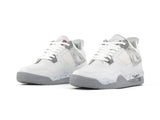 Tenis Retro 4 Blanco Gris Jaspeado