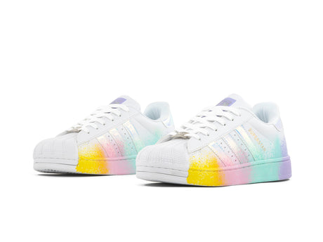 Tenis Concha Blanco Lila Jaspeado