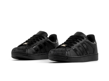 Paq 6 Pares Tenis Concha Negro Charol 25/28.5