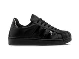 Paq 6 Pares Tenis Superstar Negro Charol 22/25.5