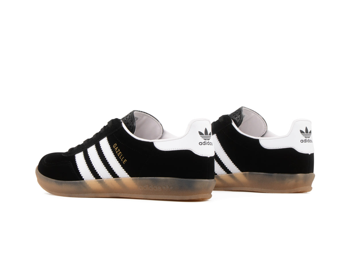 Tenis Gazelle Negro Blanco Gamuza Suela Ambar