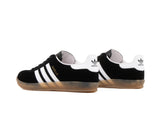 Tenis Gazelle Negro Blanco Gamuza Suela Ambar