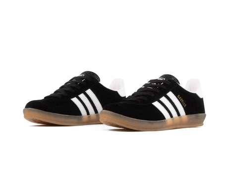Tenis Gazelle Negro Blanco Gamuza Suela Ambar