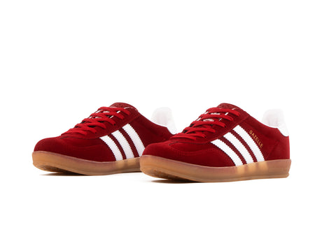 Tenis Gazelle Rojo Blanco Gamuza Suela Ambar