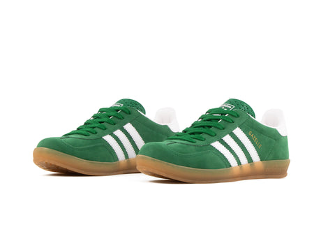 Tenis Gazelle Verde Blanco Gamuza Suela Ambar