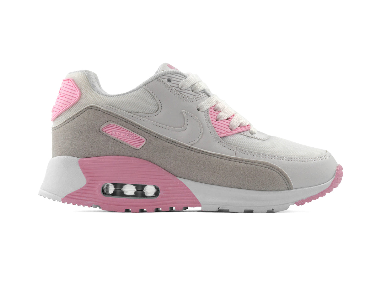 Tenis Max 90 Blanco Gris Rosa