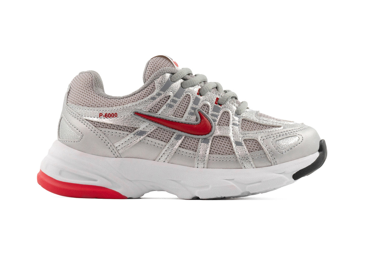 Tenis P6000 Plata Rojo Niño