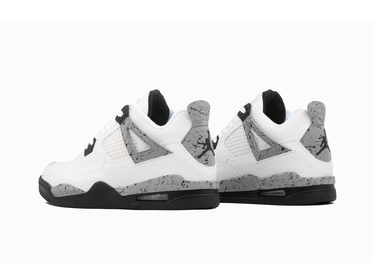 Tenis Retro 4 Blanco Negro Jaspeado