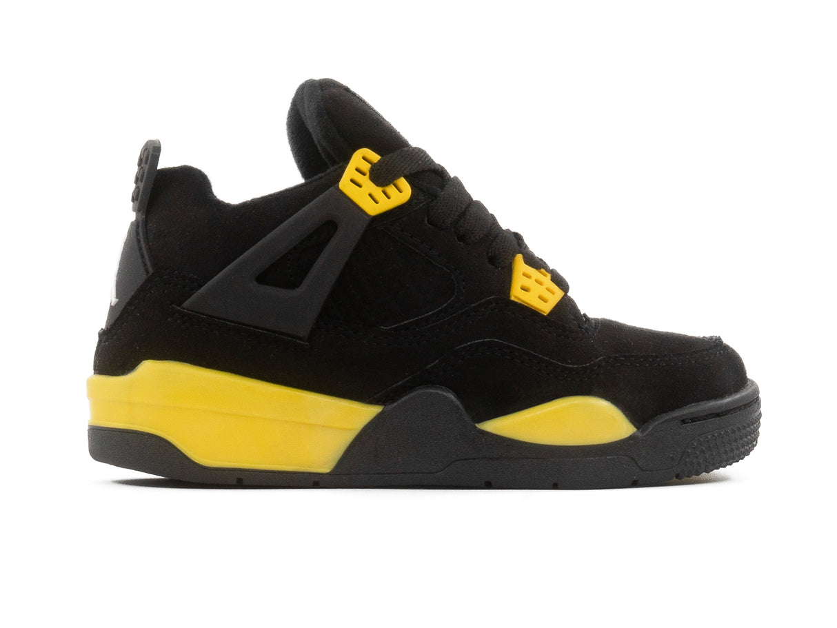Tenis Retro 4 Negro Amarillo Niño