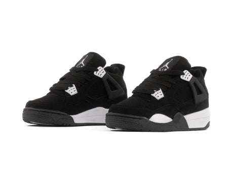 Tenis Retro 4 Negro Blanco Niño