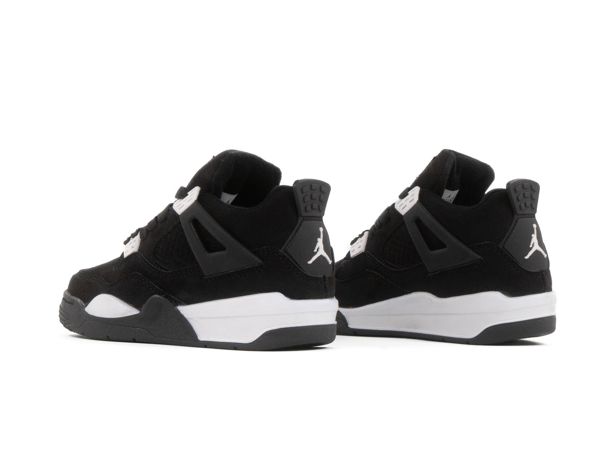Tenis Retro 4 Negro Blanco Niño