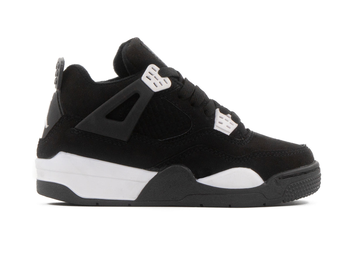 Tenis Retro 4 Negro Blanco Niño