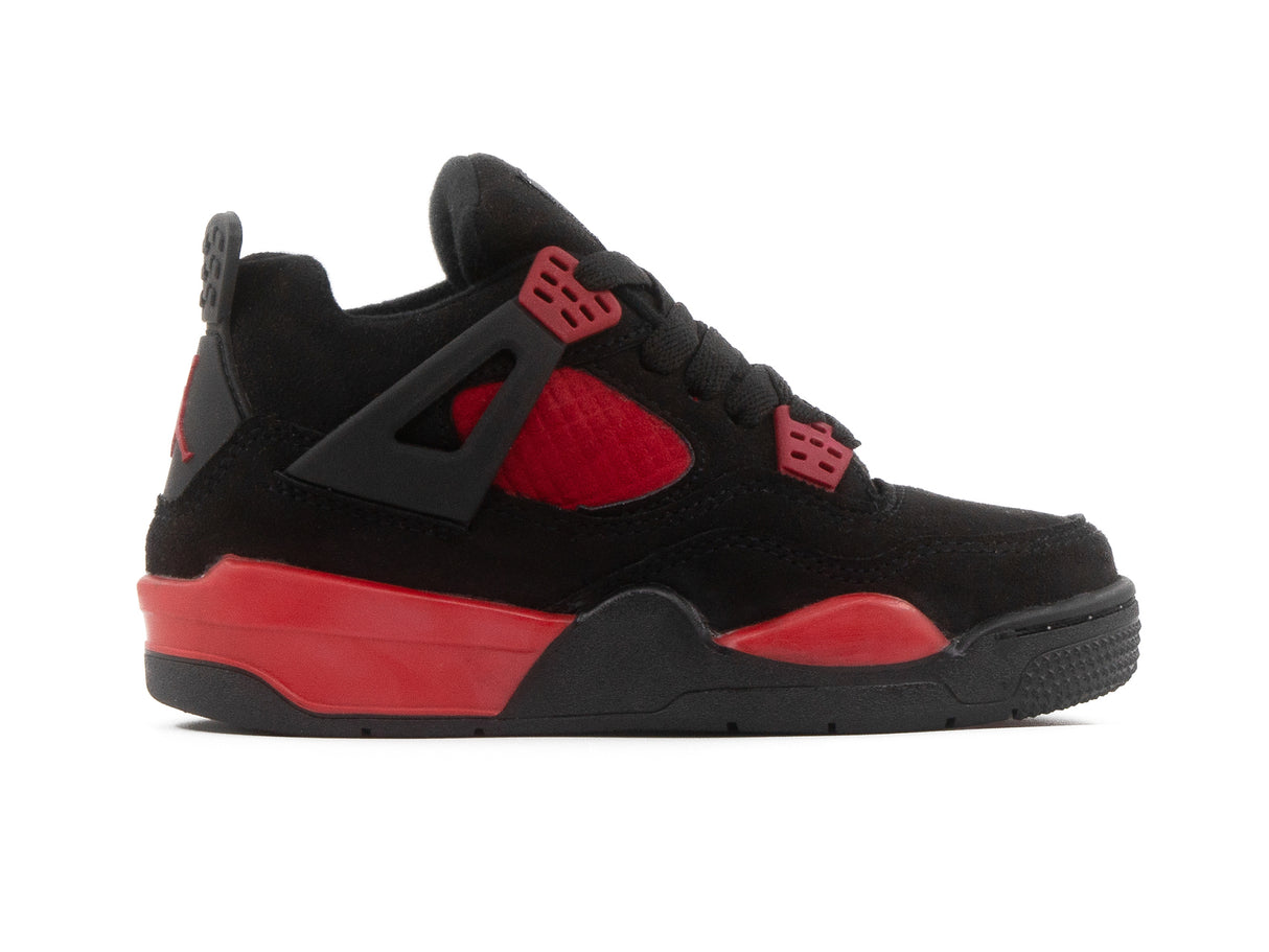Tenis Retro 4 Negro Rojo Niño