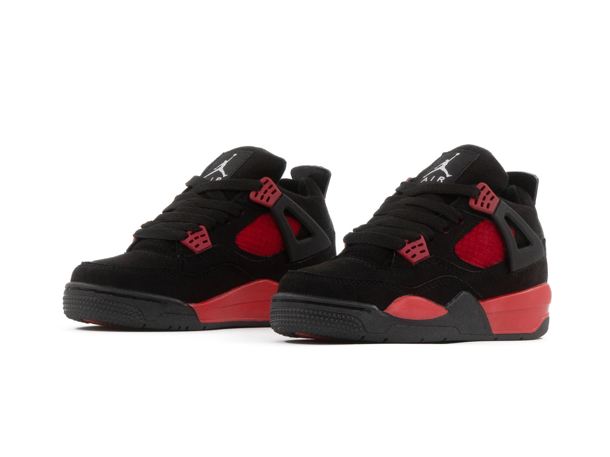 Tenis Retro 4 Negro Rojo Niño