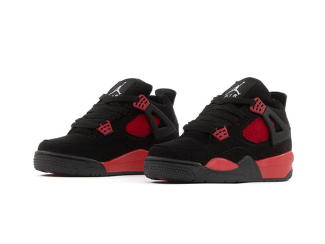 Tenis Retro 4 Negro Rojo Niño