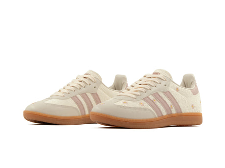 Tenis Samba Blanco Lila Flores