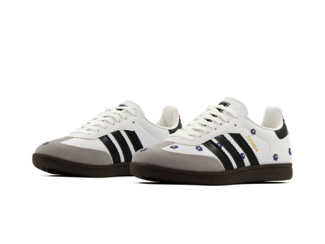 Tenis Samba Blanco Negro Flores