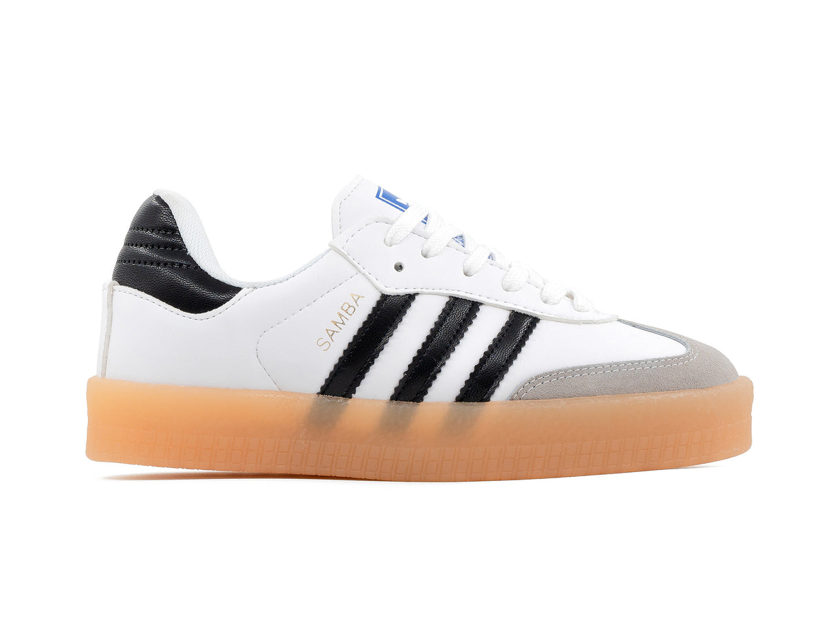 Tenis Samba Blanco Negro Gris Plataforma Ambar