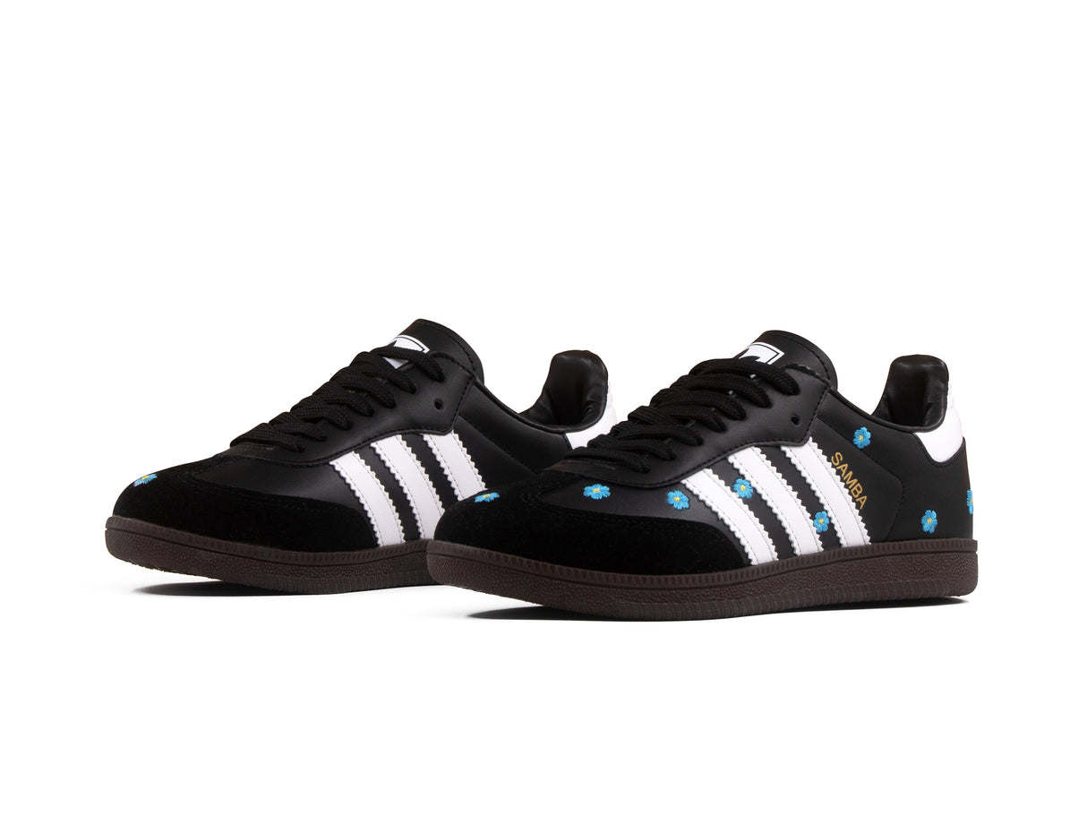 Tenis Smb Negro Blanco Flores
