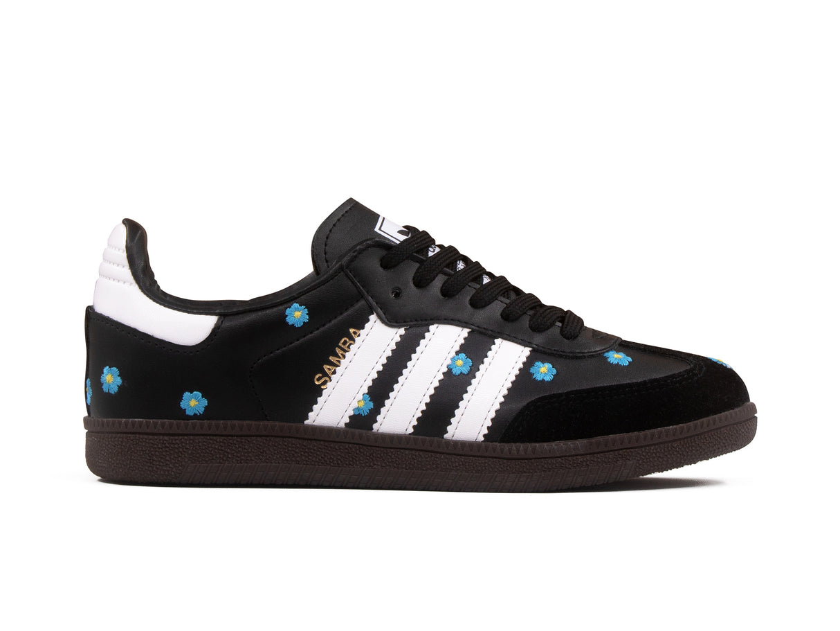Tenis Smb Negro Blanco Flores