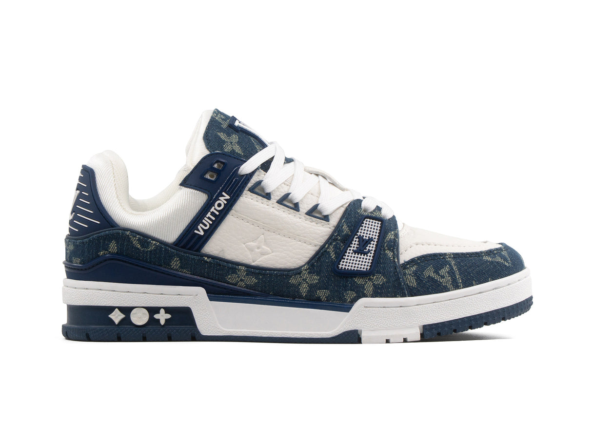 Tenis LV Trainer Blanco Azul Importado