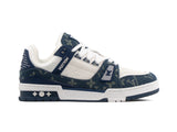 Tenis LV Trainer Blanco Azul Importado