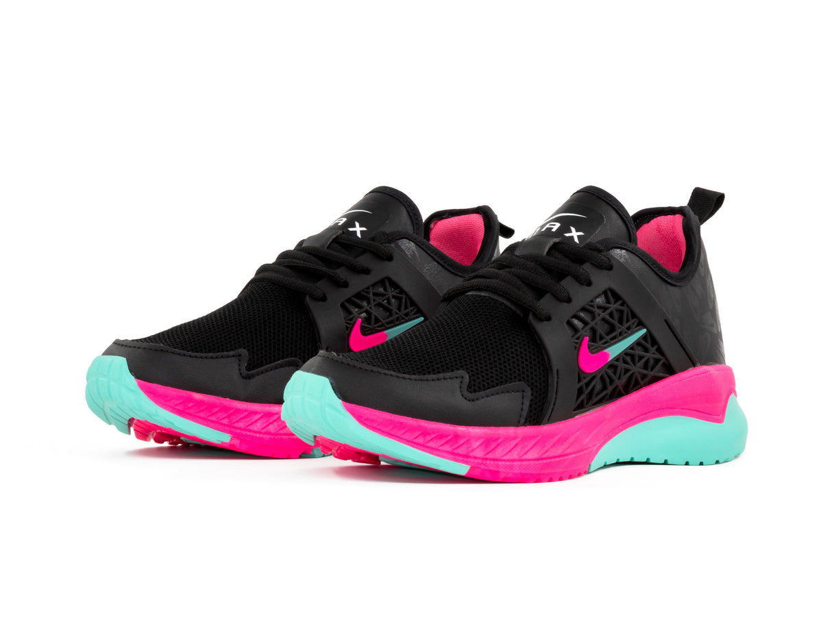 Paq 6 Pares Tenis 036 Negro Fiusha Aqua 23/26