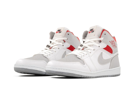 Tenis Retro 1 Blanco Gris Rojo